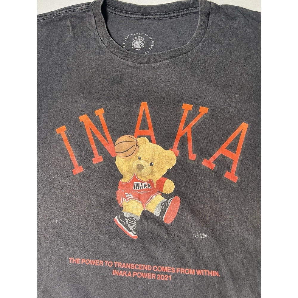 Inaka Power Men's T-Shirt XXL Black Teddy Bear Basketball Streetwear